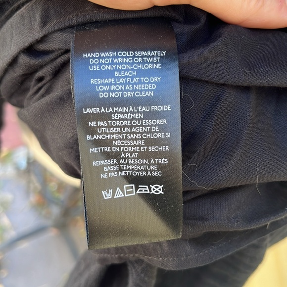 Free People FP embroidered peasant top tunic M black floral gauze - Picture 10 of 11